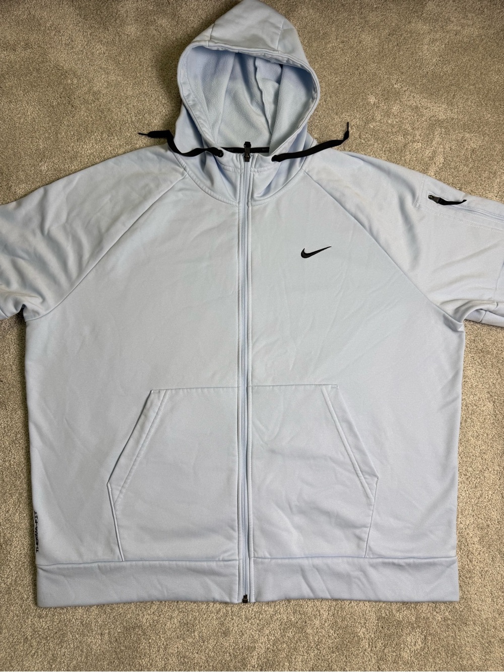 Nike Therma-FIT Full-Zip Hooded Track Jacket Light Blue 2XL Fleece Women